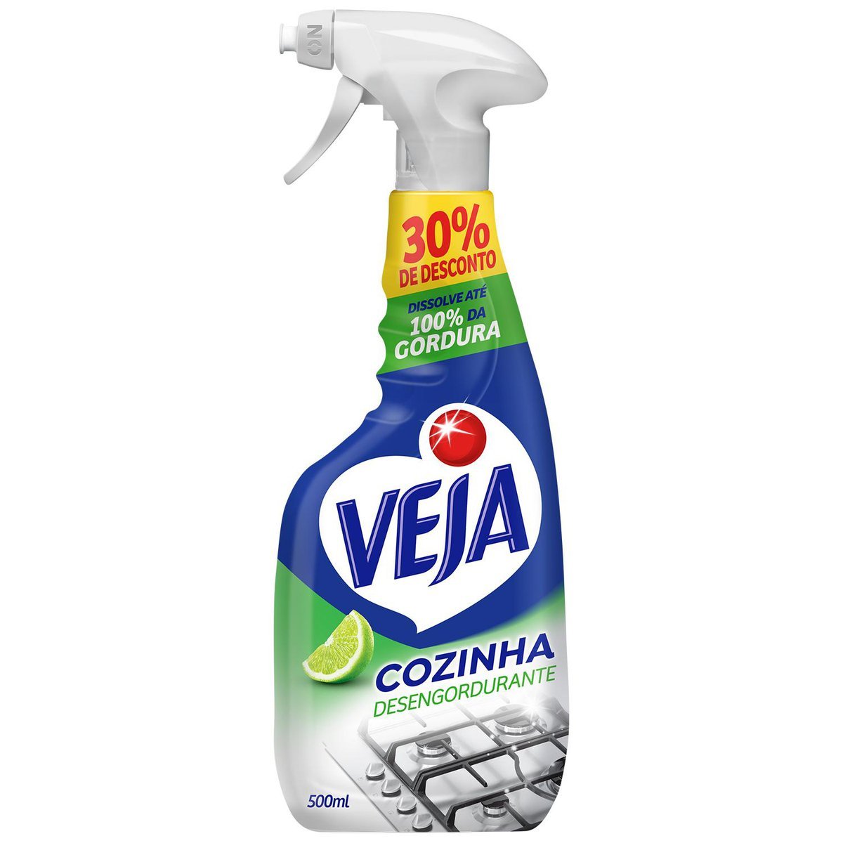 Limpador Desengordurante Cozinha Limão Veja Frasco 500ml Borrifador Grátis 30% de Desconto