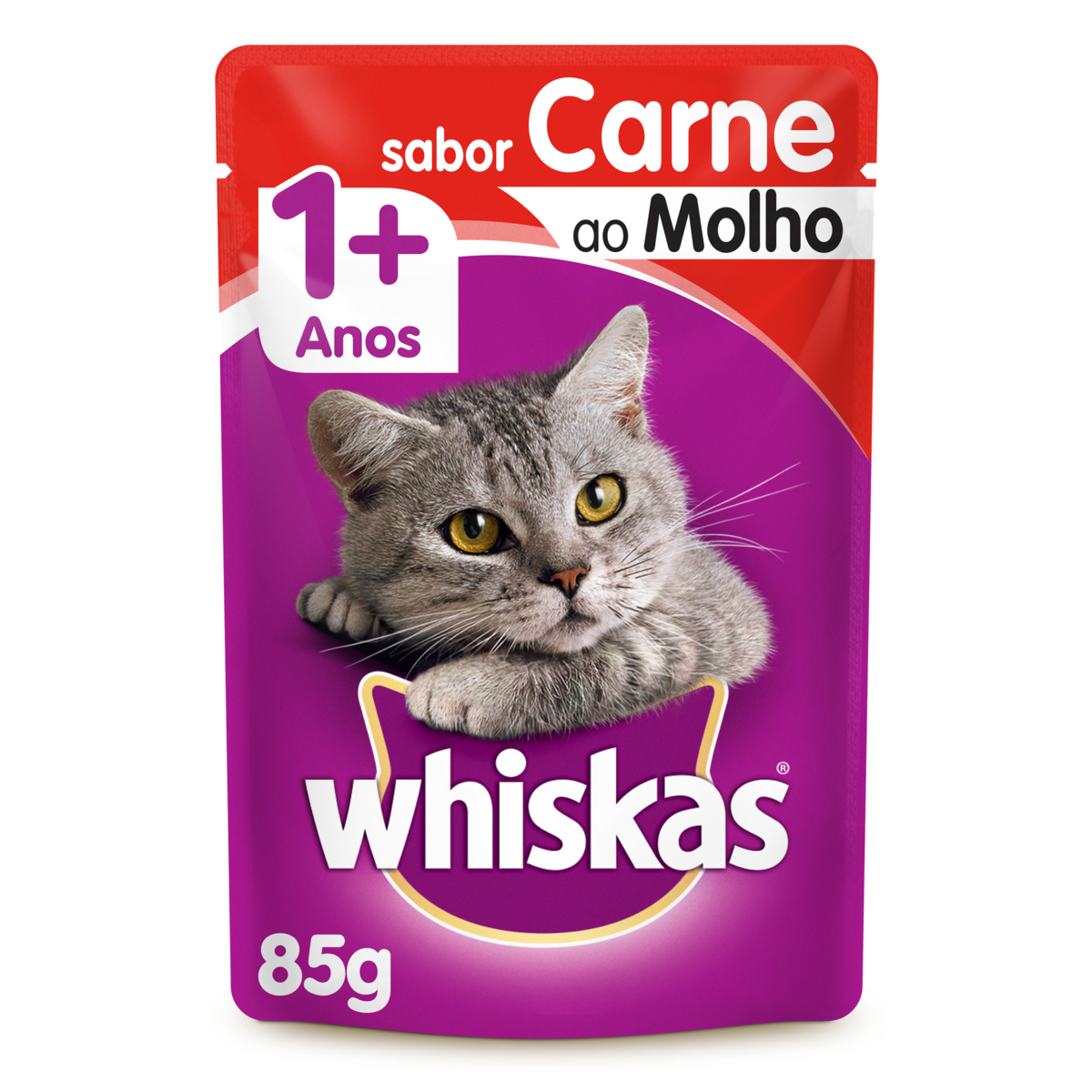 Ração Úmida Whiskas Sachê Carne ao Molho para Gatos Adultos 85g