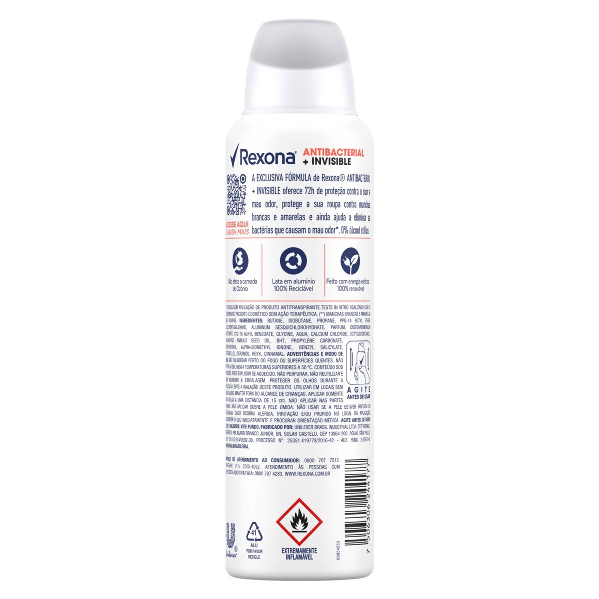 Antitranspirante Rexona Feminino Aerosol Invisible 150ml