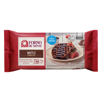 Waffle Congelado Chocolate Forno de Minas Pacote 280g 8 Unidades