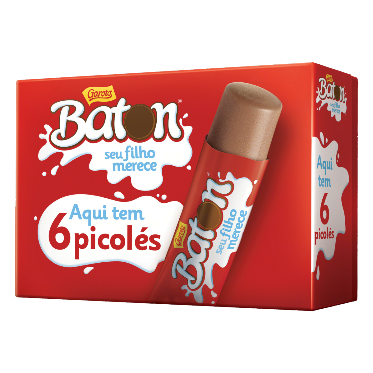 Pack picol chocolate garoto baton caixa 270g 6 unidades p o de a car