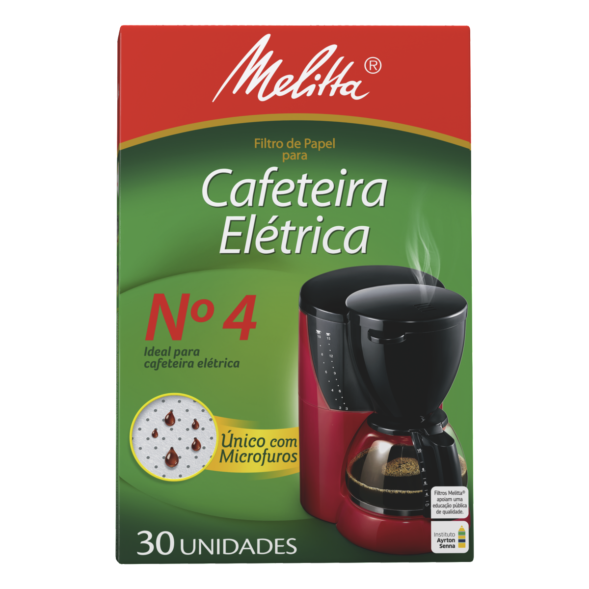 Filtro de Papel para Cafeteira Elétrica Melitta nº 4 Caixa 30 Unidades