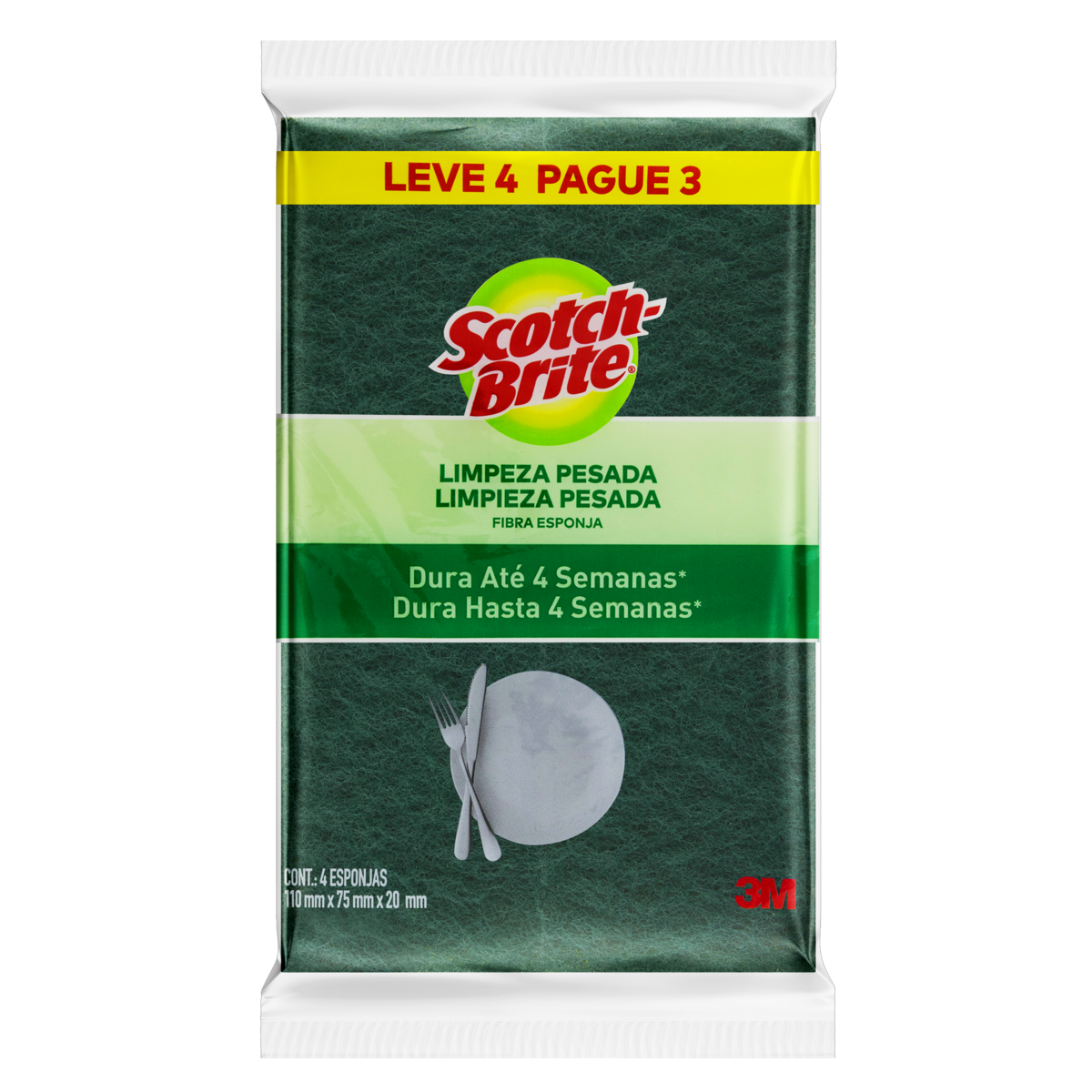 Esponja SCOTCH BRITE 3M Multiuso 4 Unidades