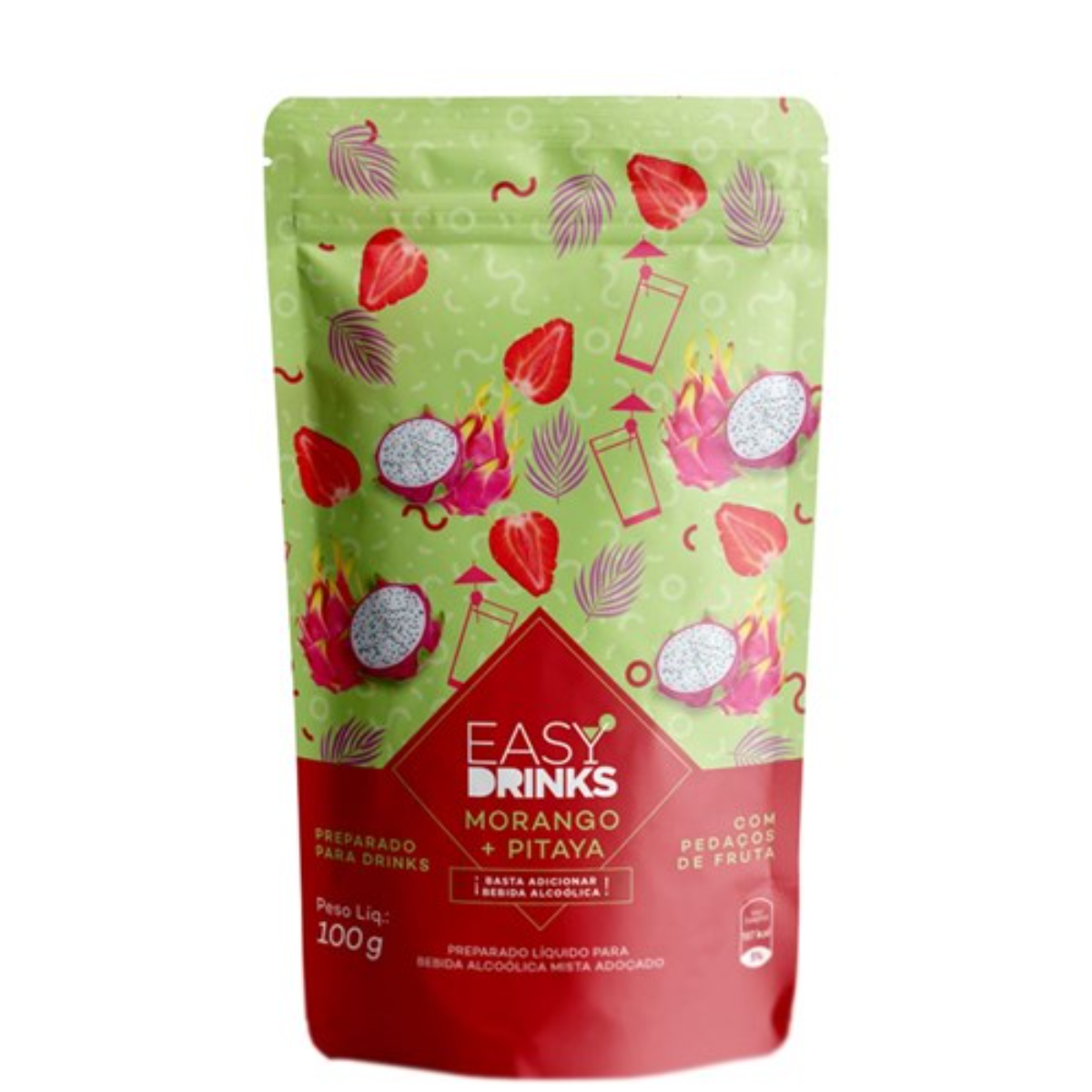 Preparo de Frutas Morango Pitaya Easy Drinks 100g