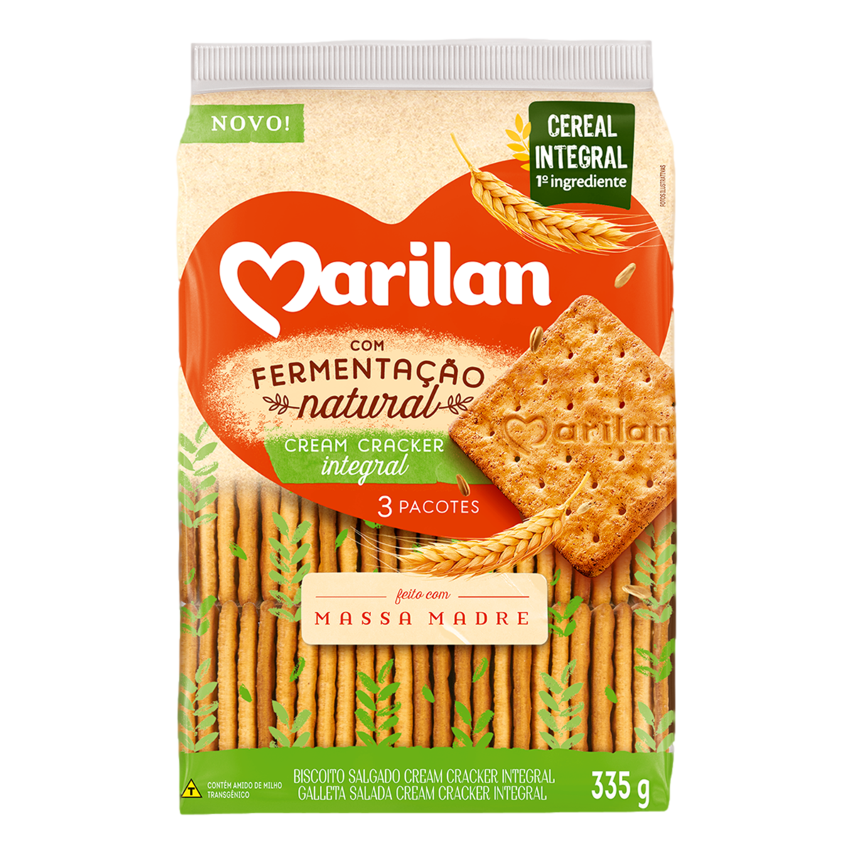 Biscoito Cream Cracker Integral Marilan 335g Pão de Açúcar