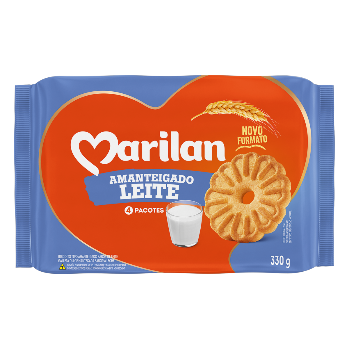 Biscoito Amanteigado Leite Marilan Pacote 330g Pao De Acucar