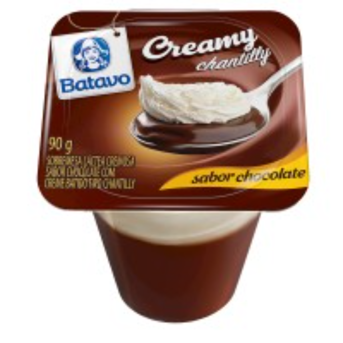 Sobremesa Láctea com Chantilly Chocolate Batavo Creamy Pote 90g