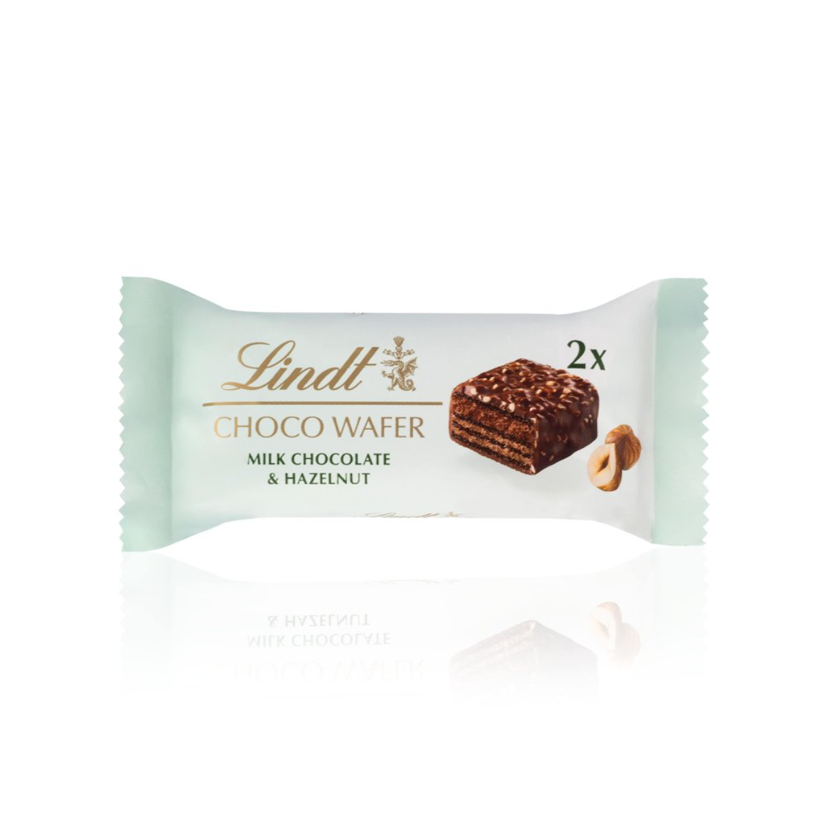 Wafer Recheio Chocolate Cobertura Chocolate ao Leite e Pedaços de Avelãs Lindt Choco Wafer Pacote 30g