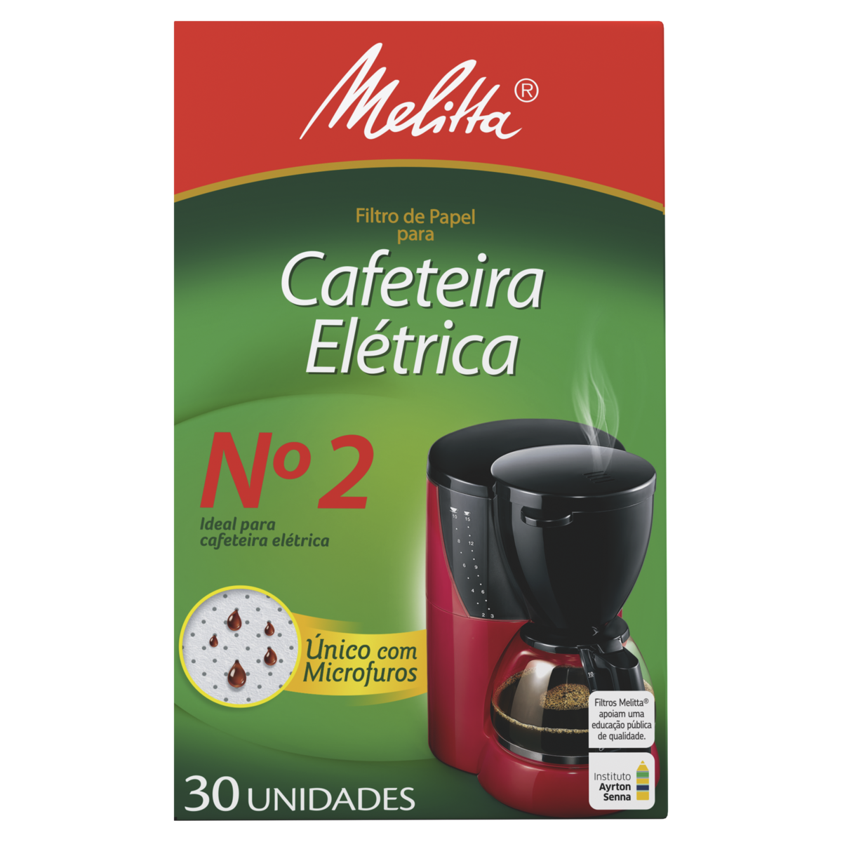 Filtro de Papel para Cafeteira Elétrica Melitta nº 2 Caixa 30 Unidades