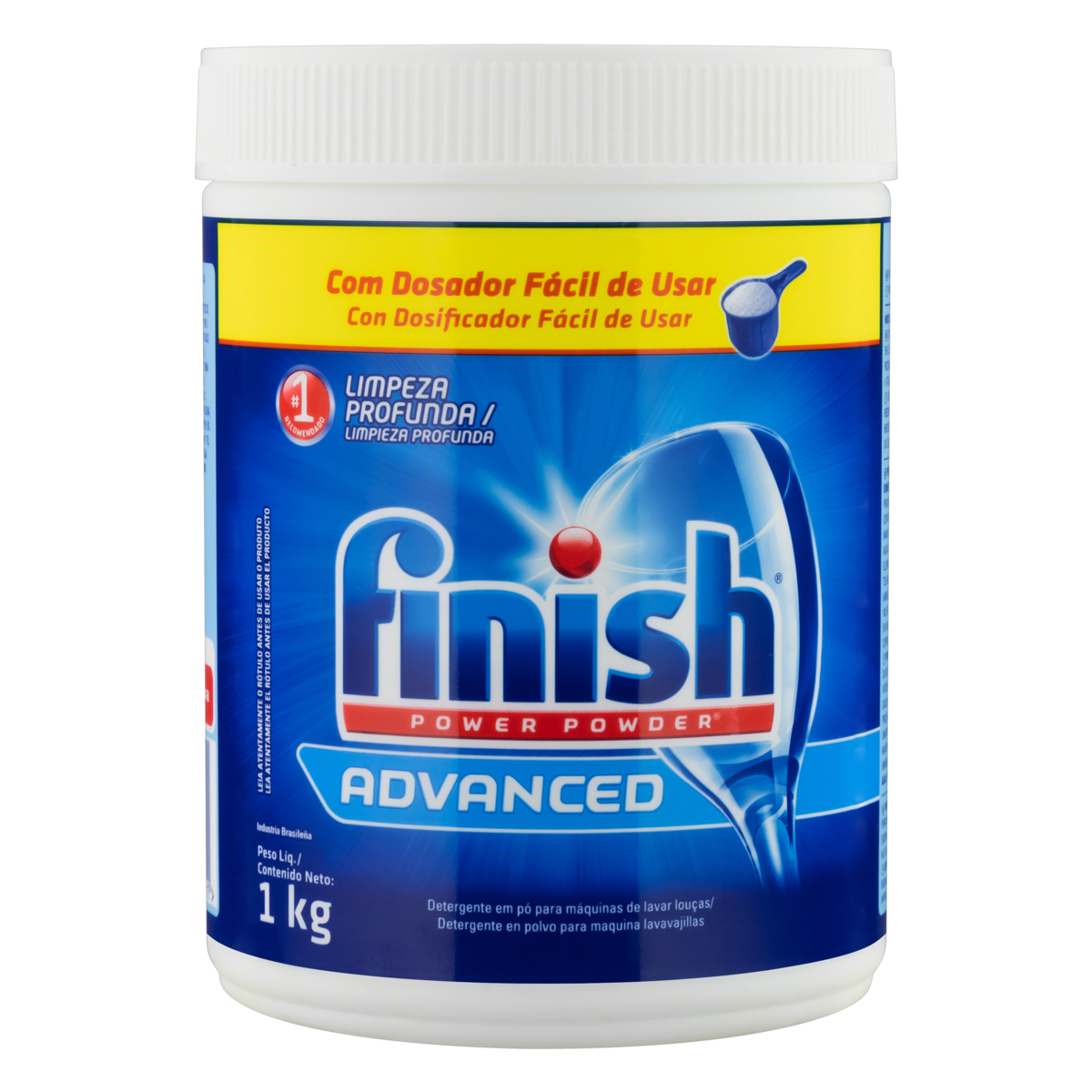 Detergente Pó para Máquina de Lavar Louças Finish Power Powder Advanced Pote 1kg