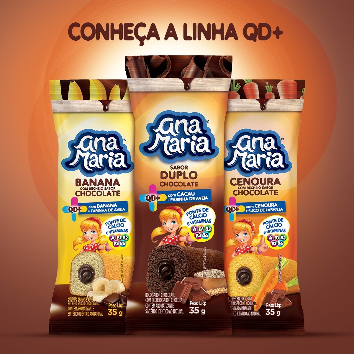 Bolinho Ana Maria QD+ Duplo Chocolate 35g