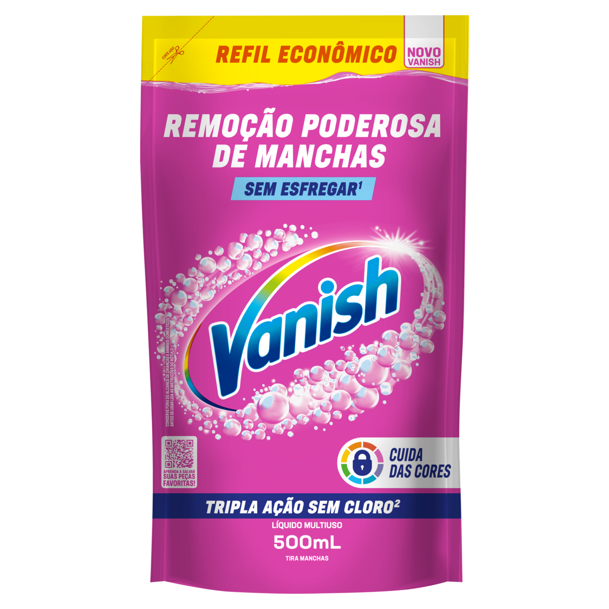 Tira-Manchas Gel Multiuso Vanish Sachê 500ml Refil Econômico
