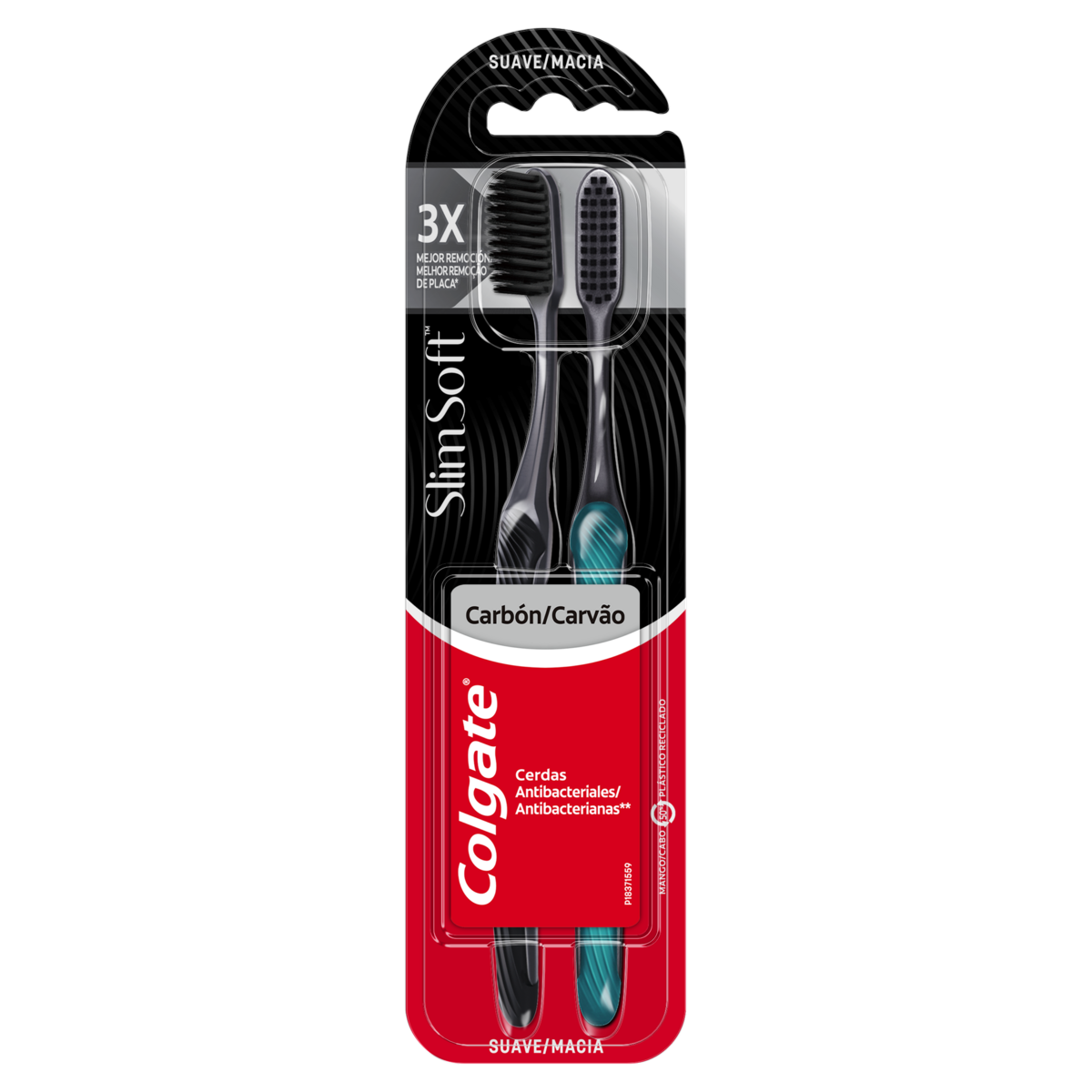 Escova Dental Macia Carvão Rock in Rio Colgate Slim Soft 2 Unidades