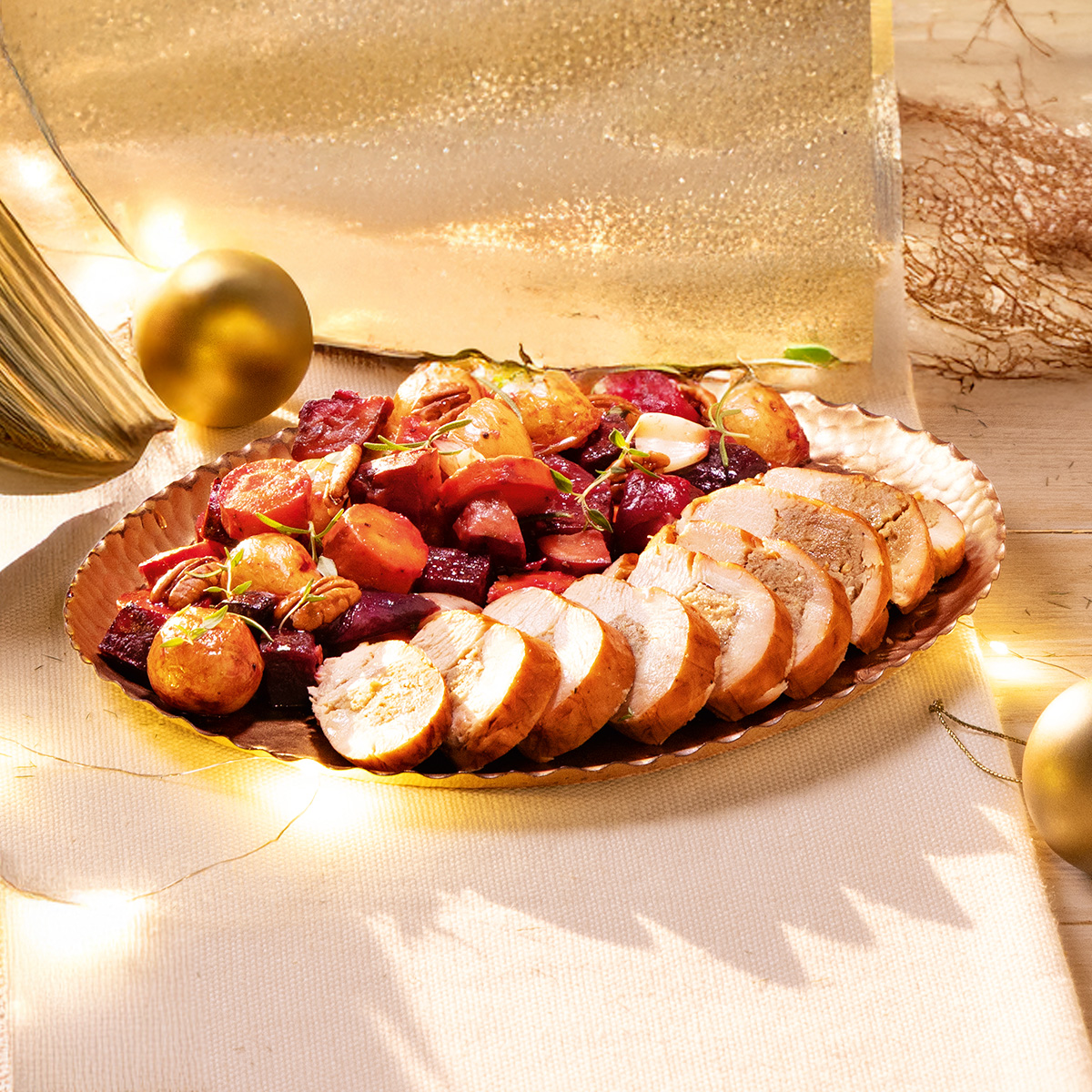 Envoltini de Frango a Indiana com Legumes Glaceados 350G