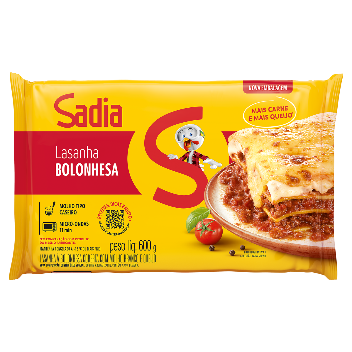 Lasanha Bolonhesa Sadia Pacote 600g