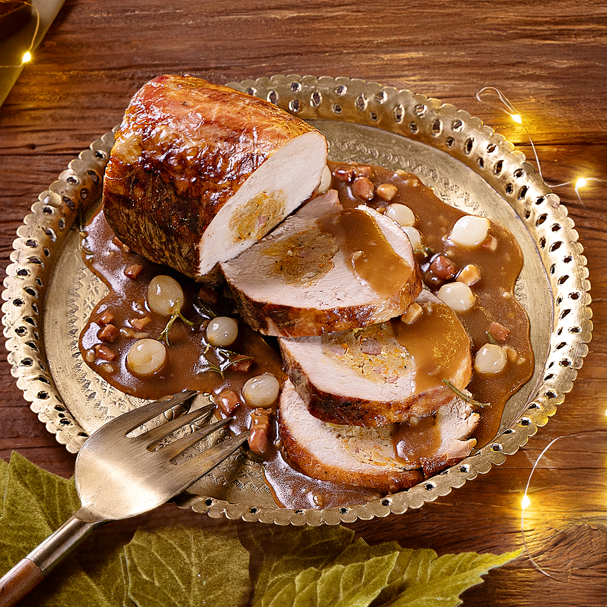 Lombo Recheado Com Farofa e Molho De Cebolinha 500G