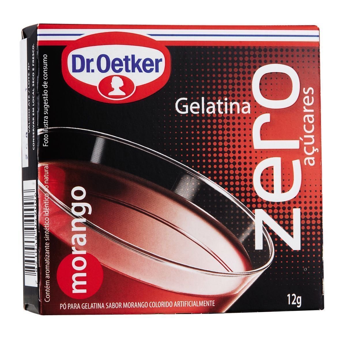 Gelatina em Pó Sabor Morango Zero Dr. OETKER Caixa 12g Pão de Açúcar