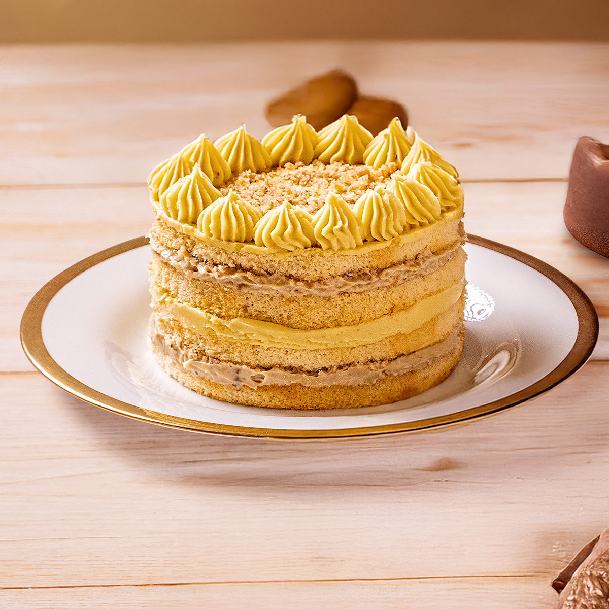 Bolo Naked Cake Baba de Moça Com Nozes 1,1 Kg