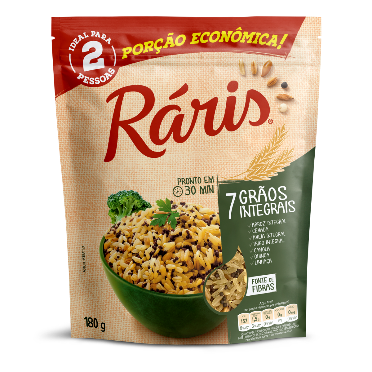 Arroz Integral 7 Grãos RÁRIS Pacote 180g | Pão De Açúcar