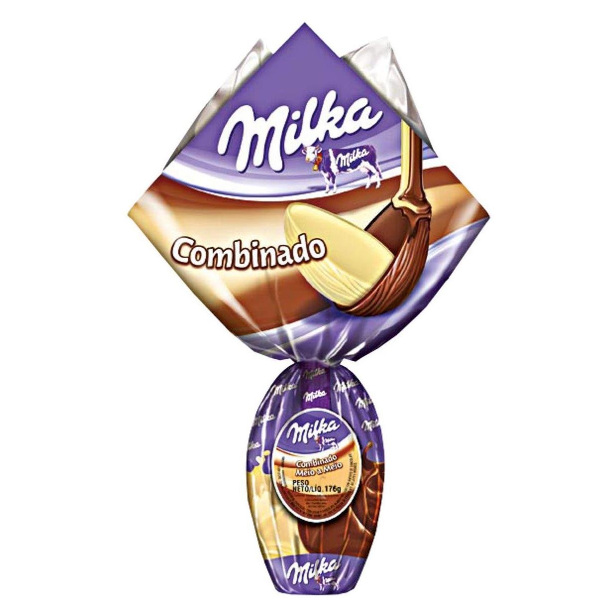 Ovo de Páscoa MILKA Chocolate ao Leite Meio Branco g Pão de Açúcar