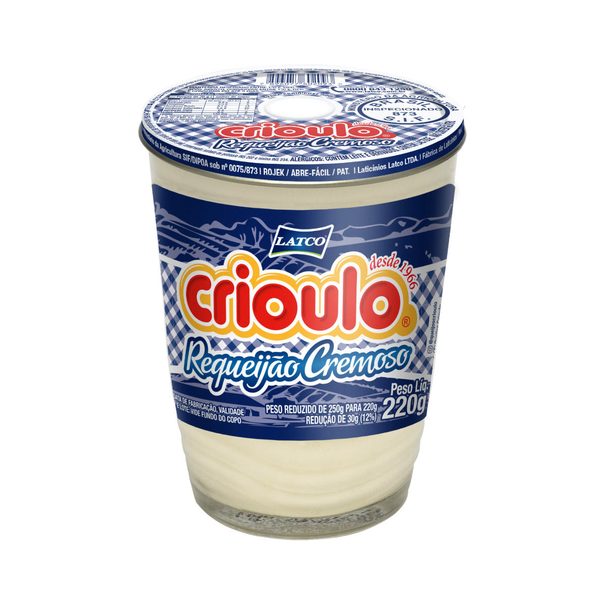 Requeijão Tradicional Crioulo Copo de Vidro 180g