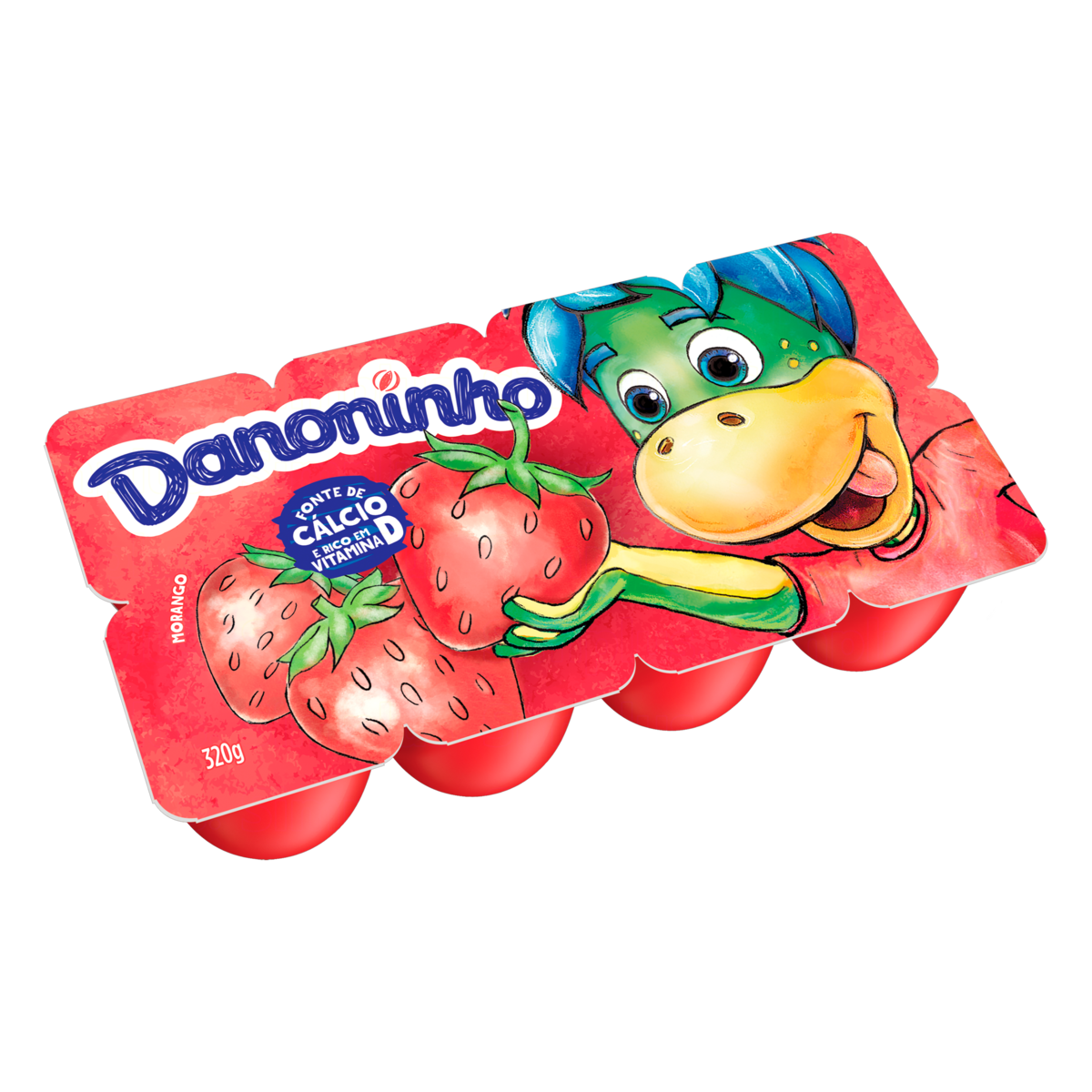 Queijo Petit Suisse Morango Danoninho Bandeja 320g 8 Unidades