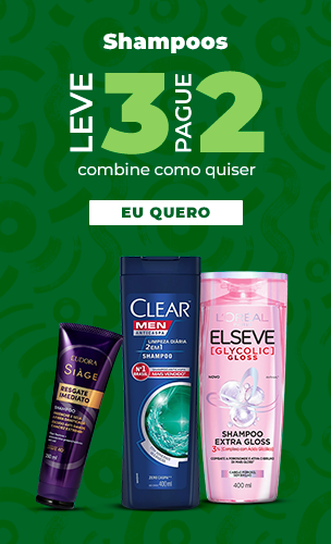 Leve 3 e pague 2 em Shampoos (combine como quiser)