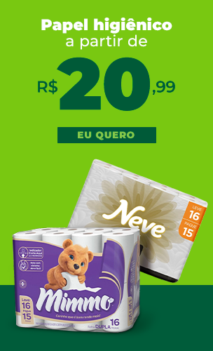 Papel higiênico a partir de R$20,99